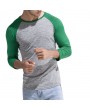 Mens Quick-drying Hit Color Fitness Trainning Sport Three Quarter Sleeve Casual T-shirt