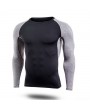 Mens Casual Contrast Color Printing Fitness Tight T-shirt Breathable Comfortable Sport T-shirt