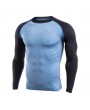 Mens Casual Contrast Color Printing Fitness Tight T-shirt Breathable Comfortable Sport T-shirt