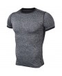 Mens Quick-drying Skinny Fit Solid Color Tops Fitness Training Jogging Sport T-shirt