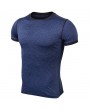 Mens Quick-drying Skinny Fit Solid Color Tops Fitness Training Jogging Sport T-shirt