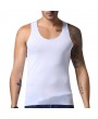 Mens Ice Silk Non-trace Breathable Perspiration Elastic Solid Color Fitness Slim Fit Sport Tank Tops