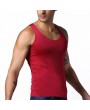 Mens Ice Silk Non-trace Breathable Perspiration Elastic Solid Color Fitness Slim Fit Sport Tank Tops