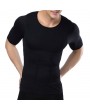 Mens High Elastic Fat Burning Body Sculpting Waist Fitness Tummy Tuck Sport T-shirt