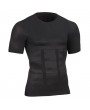 Mens High Elastic Fat Burning Body Sculpting Waist Fitness Tummy Tuck Sport T-shirt