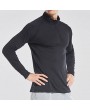 Mens Half Zip Quick-drying Skinny Tops Breathable Sports Fitness Tights Long Sleeve T Shirt