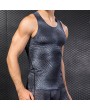 Mens PRO Quick Dry Elasticity 3D Printed Skinny Fit Sleeveless Fitness Workout Tank Tops