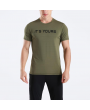 Mens Letter Printed Elastic Sport Training Running Breathable Quick-drying Casual Skinny Tops