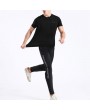 Mens Letter Printed Elastic Sport Training Running Breathable Quick-drying Casual Skinny Tops