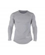 Mens Sport Cotton Breathable Tops Solid Color O-neck Long Sleeve Casual T shirt