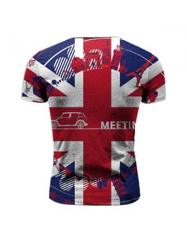 Mens Quick-drying Sport Tops British Flag Printing O-neck Short Sleeve Casual T-shirt