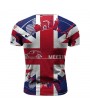 Mens Quick-drying Sport Tops British Flag Printing O-neck Short Sleeve Casual T-shirt