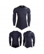 Mens Shark Printed Irregular Hem Quick-drying Tops Breathable Sports Tights Long Sleeve T Shirt