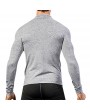 Men Fleece Long Sleeve Running Collar Half Zip Quick Dry Sport Solid Color T-shirt Tops