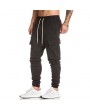 Mens Sport Pants Elastic Waist Drawstring Soild Color Casual Cotton Trousers