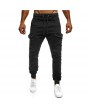 Mens Fitness Running Jogger Pants Drawstring Elastic Waist Slim Fit Casual Pants