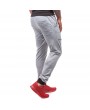 Mens Solid Color Holes Drawstring Slim Fit Training Running Casual Sport Pants