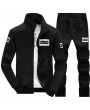 Mens Casual Sport Suits Stand Collar Zip Up Baseball Sweatshirt Elastic Waist Joggers Sport Pants