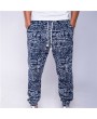 Mens Ethnic Style Printed Drawstring Elastic Waist Slim Fit Casual Fitness Running Pants