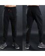 Mens Drawstring Elastic Waist Solid Color Casual Pants Jogging Fitness Sport Pants