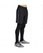 Mens PRO Quick-drying Two-piece Sport Suits Skinny Fit Fitness Training Legging Pants Casual Shorts