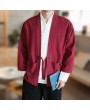 Men Retro Dsigen Thin Loose Solid Color Cotton Sun Protection Coat Cloak