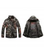 Mens Camo Printing Detachable Hooded Multi Pockets Outdoor Windproof Thickened Warm Jacket