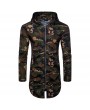 Outdoor Sunscreen Thin Mid Long Camouflage Printing Hooded Jacket for Men