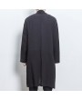 Mens Mid-long Crane Embroidered National Style Long Sleeve Open Up Black Casual Jacket