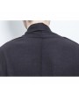 Mens Mid-long Crane Embroidered National Style Long Sleeve Open Up Black Casual Jacket