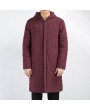 Mens National Cotton Linen Hooded Collar Solid Color Long Sleeve Thicken Coat Casual Midlong Jacket