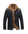 S-6XL Plus Size Winter Thicken Warm PU Leather Stand Collar Jacket for Men