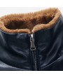 S-6XL Plus Size Winter Thicken Warm PU Leather Stand Collar Jacket for Men