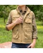 Fall Winter Outdoor Cotton Vest Casual Multi-pocket Fishing Waistcoat