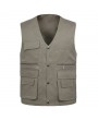 Outdoor Sport Fishing Reversible Pure Cotton Multi Pockets Vest for Men