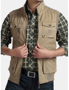 Plus Size Casual Outdoor Washed Double Sided Wear Multi Functions Vests for Men