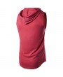 Mens Summer Solid Color Casual Tank Tops Stylish Sleeveless Hooded Vest