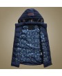 Warm Striped Cotton Detachable Hooded Zipper Pockets Vest for Men