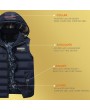 Warm Striped Cotton Detachable Hooded Zipper Pockets Vest for Men