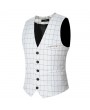 Fashion Wedding Dress Plaid Vest Slim Fit Business Suit Vest For Men