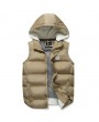 Winter Casual Thicken Detachable Hood Puffer Vest for Men