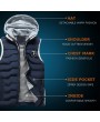 Thicken Cotton Solid Color Hooded Double Zipper Closure Coat Vest for Men