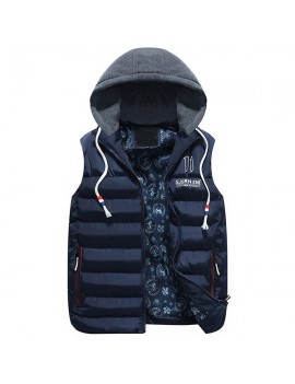 Winter Stylish Sports Thicken Slim Hooded Casual Vests for Men