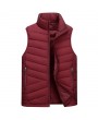 Mens Solid Color Zipper Side Pockets Windproof Vest