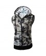 Mens Summer Camo Printed Casual Tank Tops Stylish Sleeveless Hooded Vest