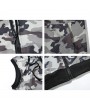 Mens Summer Camo Printed Casual Tank Tops Stylish Sleeveless Hooded Vest