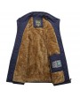 Men's Mutil-Pockets Outdoor Fishing Sleeveless Shearling Stand Collar Coat Thicken Fleece Vest