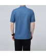 Mens Cotton Linen Chinese Style Retro Solid Color Stand Collar Summer Casual T Shirts