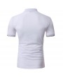 Mens Stand Collar Button Design T Shirts Solid Color Short Sleeve Casual Cotton Tops