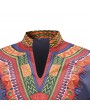 Mens African Ethnic Style 3D Printed Stand Collar 3/4 Sleeve Casual T Shirts